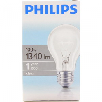 PHILIPS 100W E27 прозора