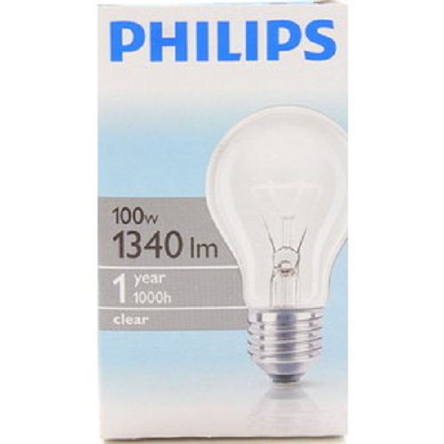PHILIPS 100W E27 прозора